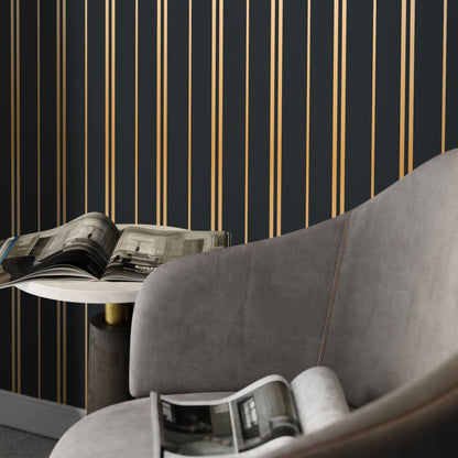 WALL PANEL DARK GREY AND GOLD