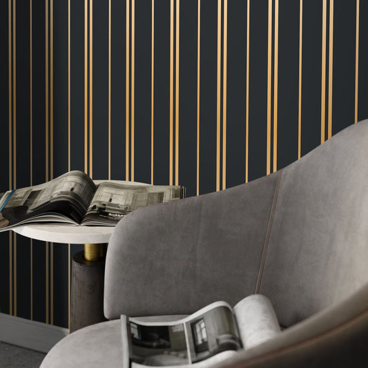 WALL PANEL DARK GREY AND GOLD